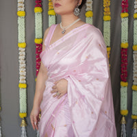 The "Gulabi" Handwoven Silk Mekhela Sador: A Blossom of Elegance