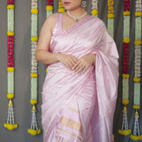 The "Gulabi" Handwoven Silk Mekhela Sador: A Blossom of Elegance