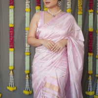 The "Gulabi" Handwoven Silk Mekhela Sador: A Blossom of Elegance