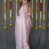 The "Gulabi" Handwoven Silk Mekhela Sador: A Blossom of Elegance