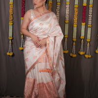 The "Gulabi" Handwoven Silk Mekhela Sador: A Blossom of Elegance