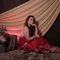 The "Rani Red" Handwoven Silk Mekhela Sador: A Regal Statement