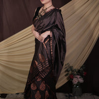 The "Earth's Embrace" Handwoven Silk Mekhela Sador with Copper Motifs