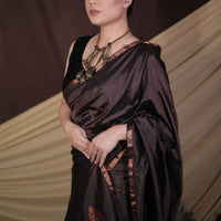 The "Earth's Embrace" Handwoven Silk Mekhela Sador with Copper Motifs