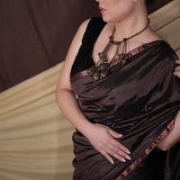 The "Earth's Embrace" Handwoven Silk Mekhela Sador with Copper Motifs