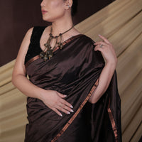 The "Earth's Embrace" Handwoven Silk Mekhela Sador with Copper Motifs