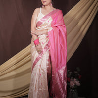 Chic Offwhite-Pink - Pure Mulberry Silk