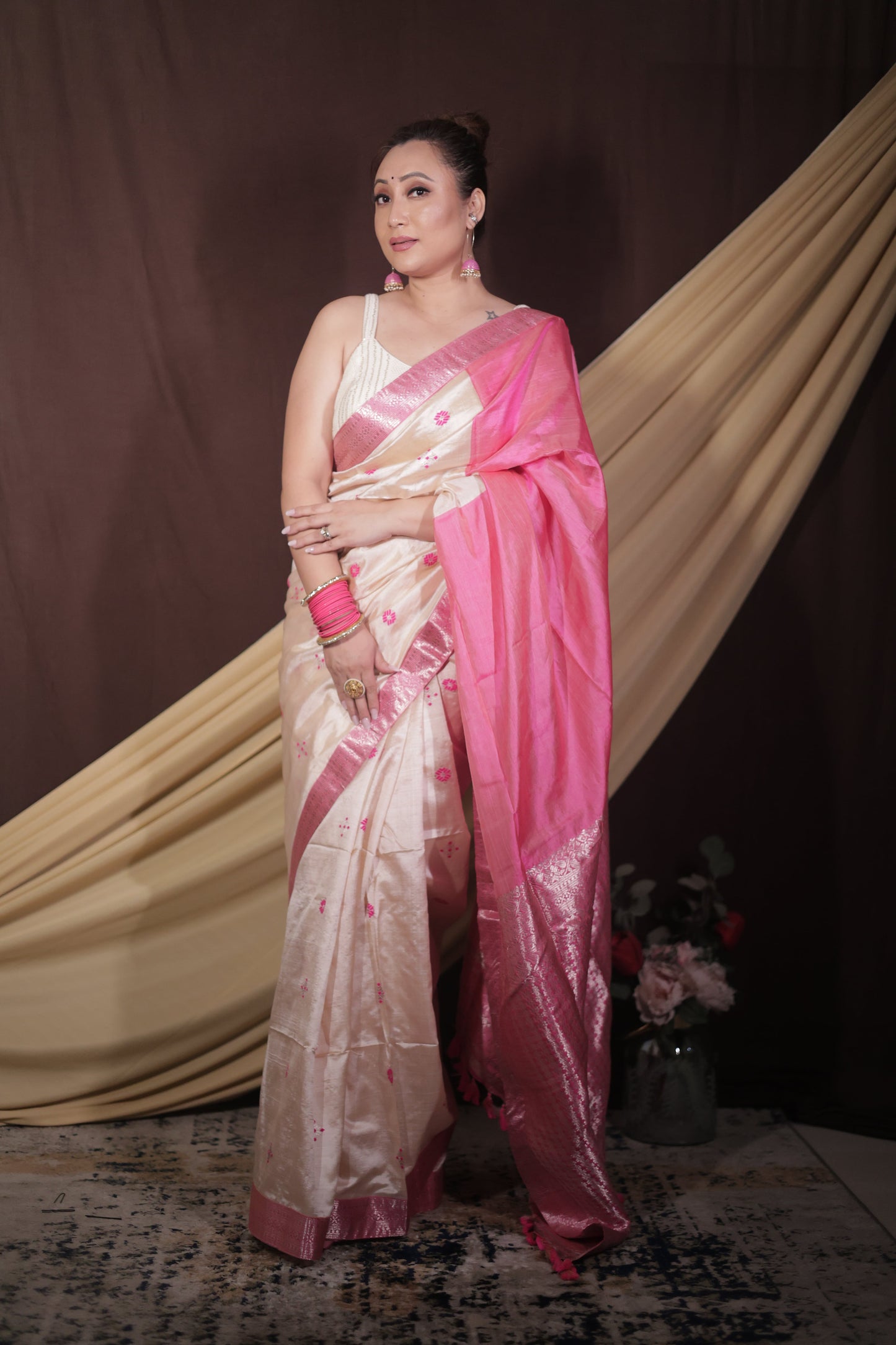 Chic Offwhite-Pink - Pure Mulberry Silk