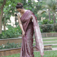 Whispers of Plum - Tussar x mulberry silk