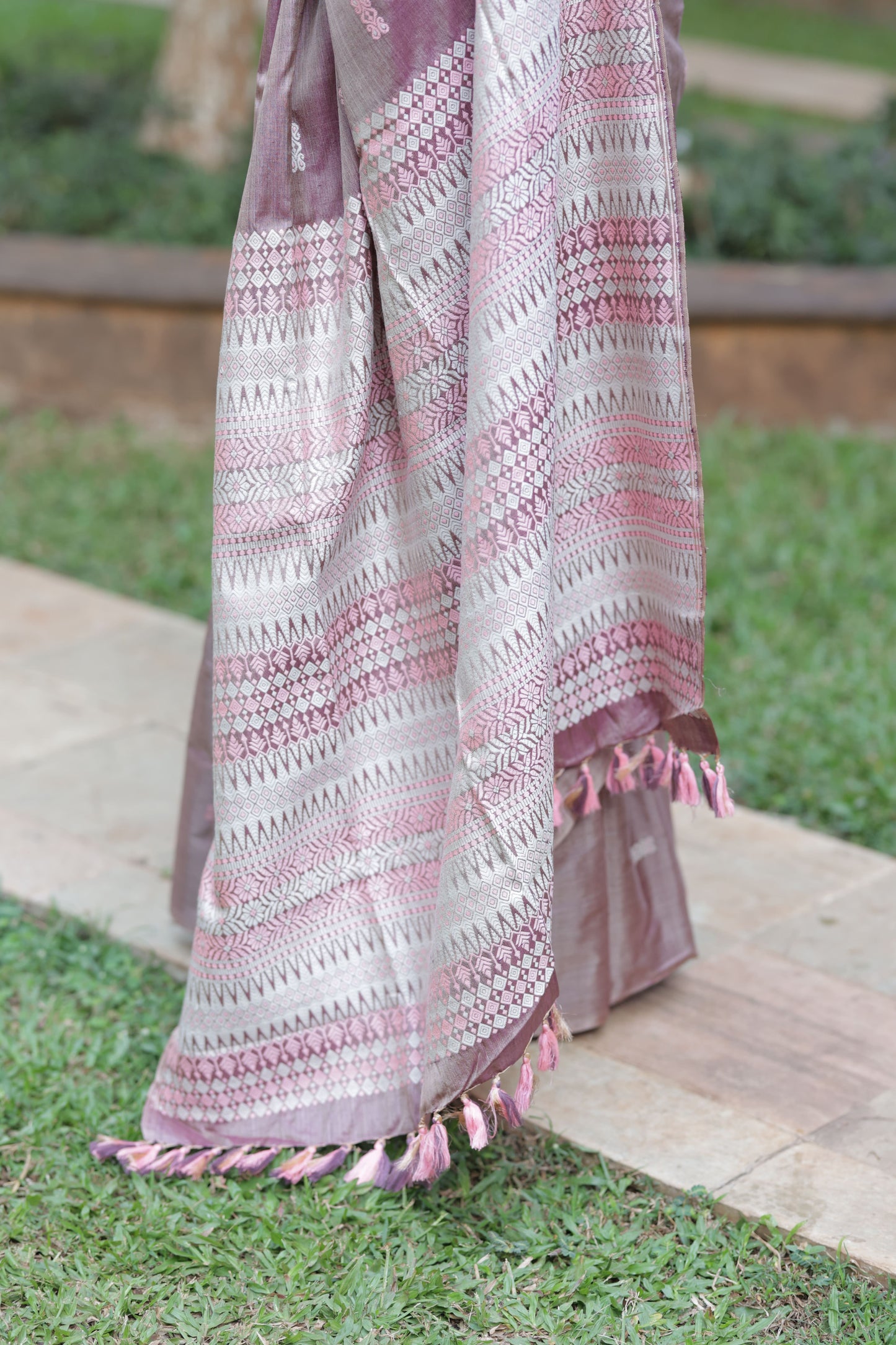 Whispers of Plum - Tussar x mulberry silk