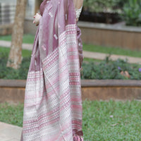 Whispers of Plum - Tussar x mulberry silk