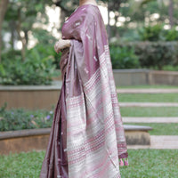 Whispers of Plum - Tussar x mulberry silk