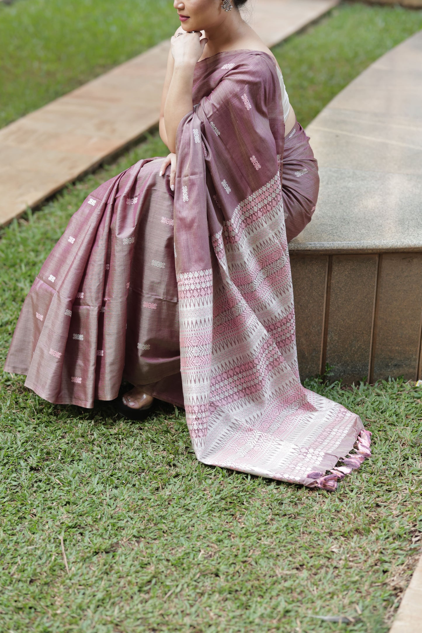 Whispers of Plum - Tussar x mulberry silk