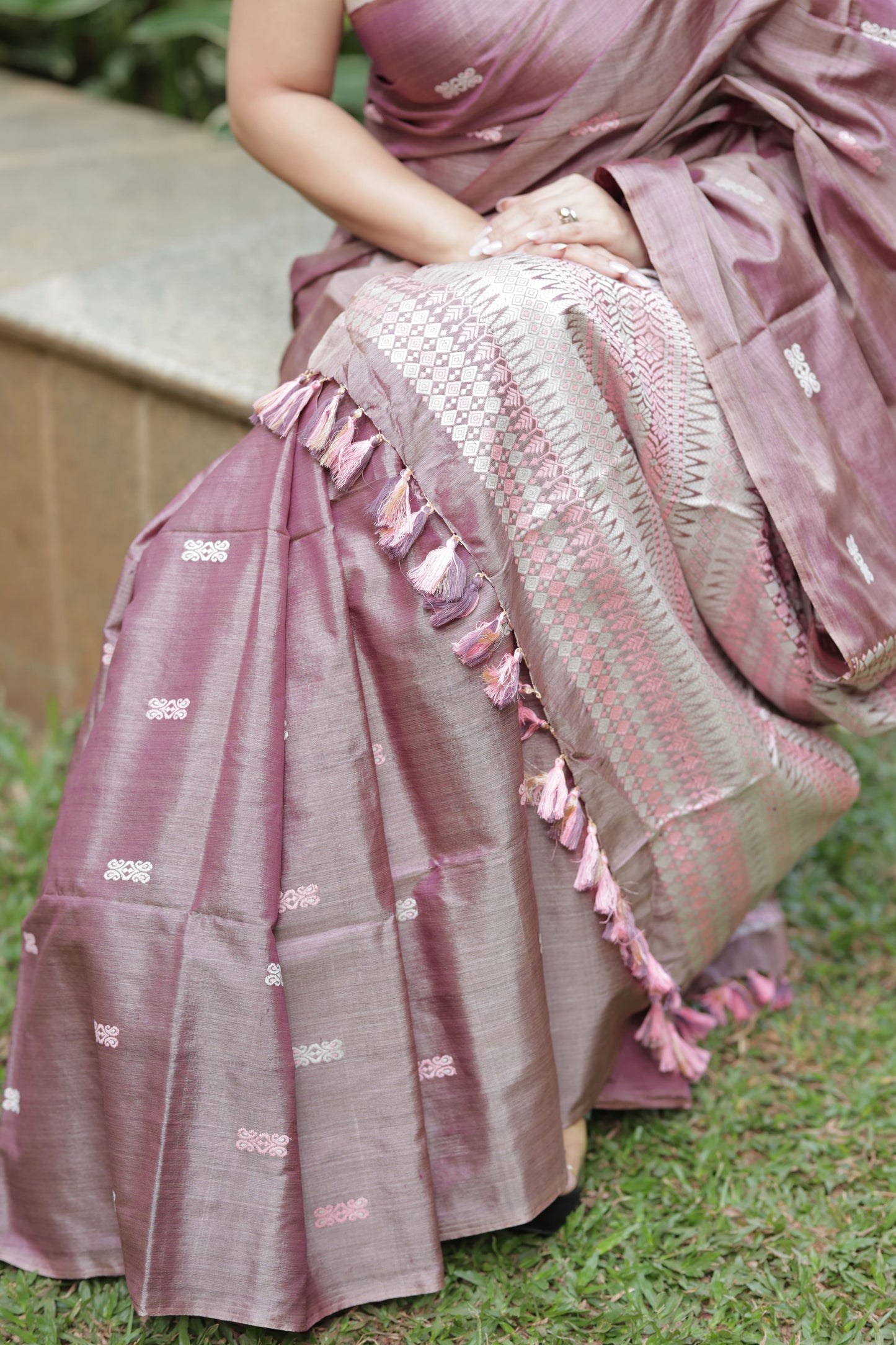 Whispers of Plum - Tussar x mulberry silk