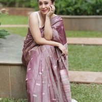 Whispers of Plum - Tussar x mulberry silk