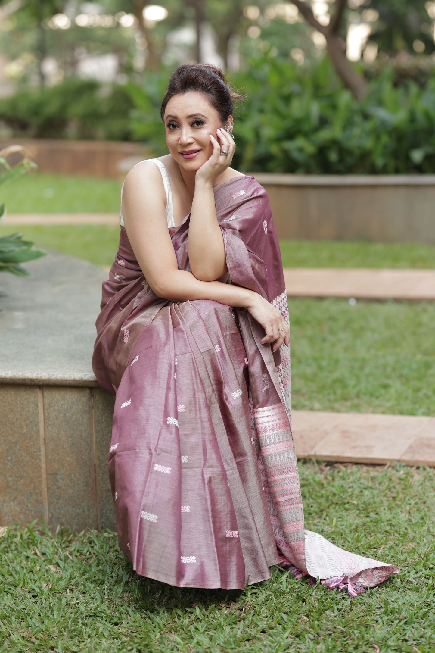 Whispers of Plum - Tussar x mulberry silk