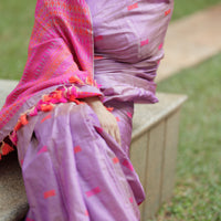 Charming lavender pink fusion - Tussar x mulberry silk