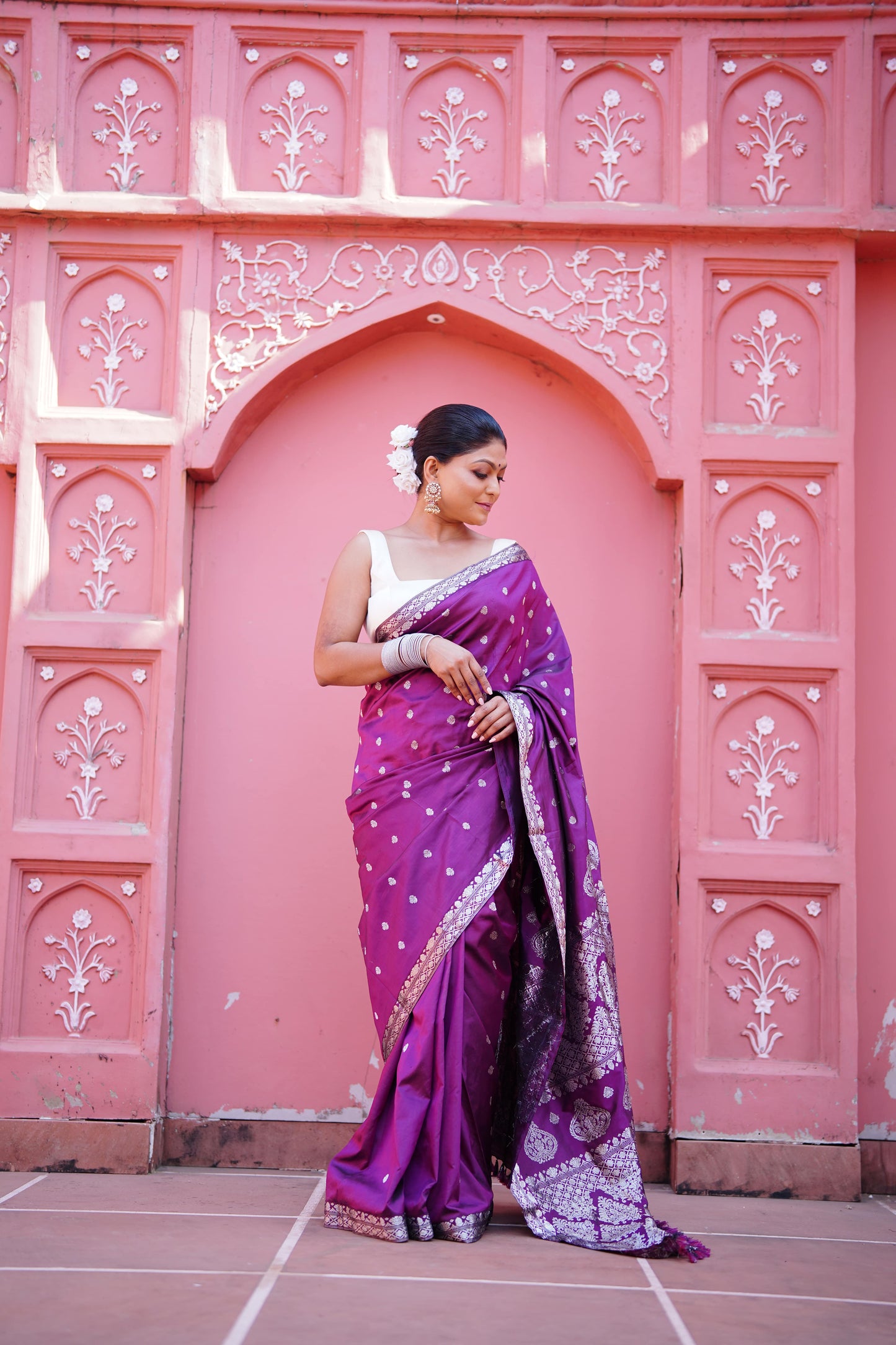 Royal Bloom - Pure Mulberry Silk Saree