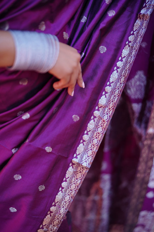 Royal Bloom - Pure Mulberry Silk Saree