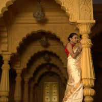 Earthy Luxe: Contemporary Tussar Silk Saree with Organic Charm