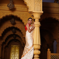 Earthy Luxe: Contemporary Tussar Silk Saree with Organic Charm