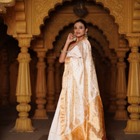 Earthy Luxe: Contemporary Tussar Silk Saree with Organic Charm