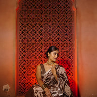 The "Molten Bronze" Handwoven Silk Mekhela Sador: A Statement of Sophistication