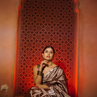 The "Molten Bronze" Handwoven Silk Mekhela Sador: A Statement of Sophistication