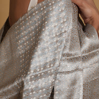 Handwoven Pure Mulberry Silk in Silver Gray